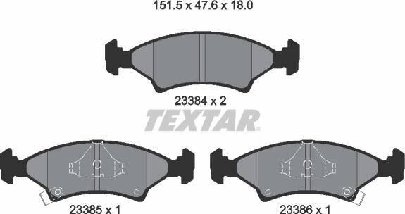 Textar 2338401 - Гальмівні колодки, дискові гальма avtolavka.club