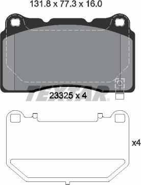 Textar 2332502 - Гальмівні колодки, дискові гальма avtolavka.club