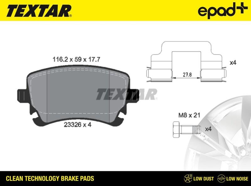 Textar 2332601CP - Гальмівні колодки, дискові гальма avtolavka.club