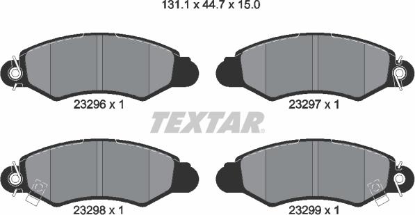 Textar 2329601 - Гальмівні колодки, дискові гальма avtolavka.club