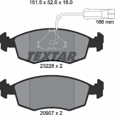 Textar 2322702 - Гальмівні колодки, дискові гальма avtolavka.club