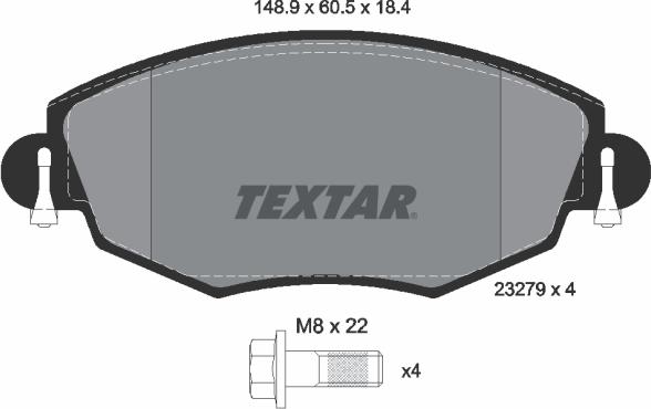 Textar 89006100 - Комплект гальм, дисковий гальмівний механізм avtolavka.club