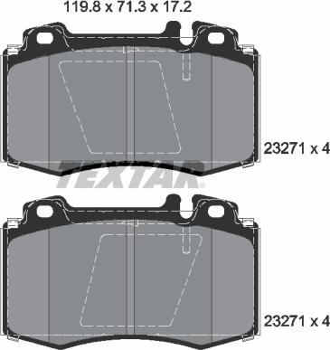 Textar 2327105 - Гальмівні колодки, дискові гальма avtolavka.club