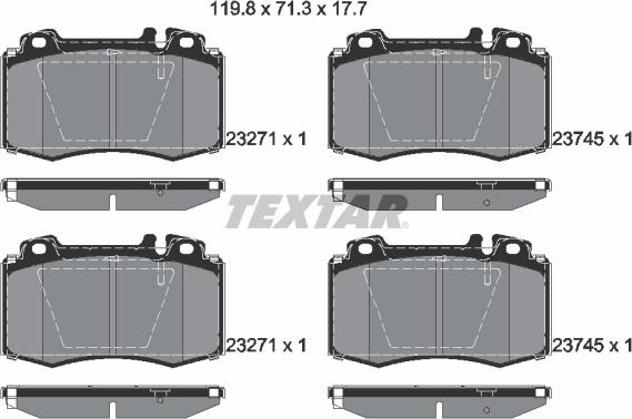 Textar 89014300 - Комплект гальм, дисковий гальмівний механізм avtolavka.club