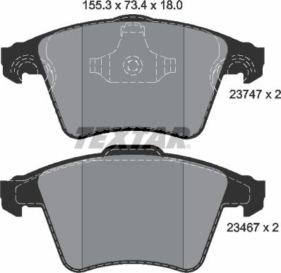 Textar 2374701 - Гальмівні колодки, дискові гальма avtolavka.club