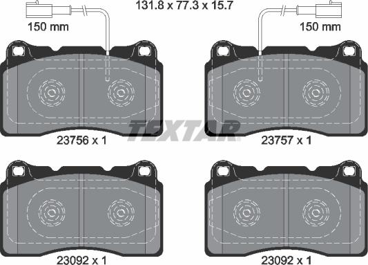 Textar 2375601 - Гальмівні колодки, дискові гальма avtolavka.club