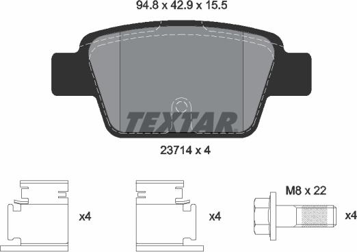 Textar 89016400 - Комплект гальм, дисковий гальмівний механізм avtolavka.club