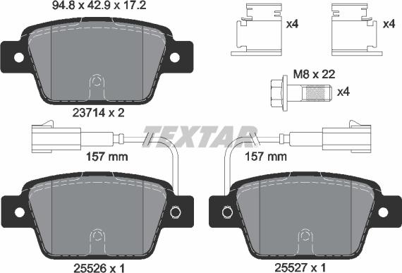 Textar 2371403 - Гальмівні колодки, дискові гальма avtolavka.club