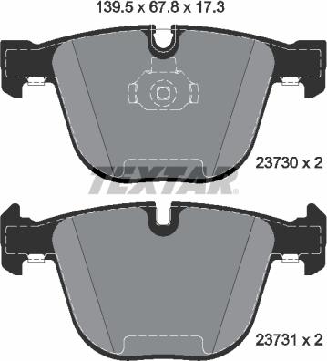 Textar 2373001 - Гальмівні колодки, дискові гальма avtolavka.club