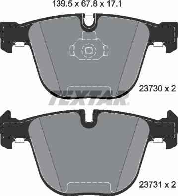 Textar 2373007 - Гальмівні колодки, дискові гальма avtolavka.club