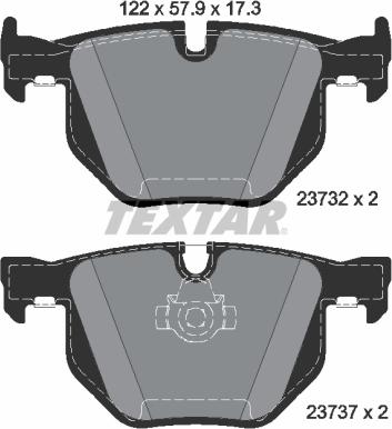 Textar 2373281 - Гальмівні колодки, дискові гальма avtolavka.club