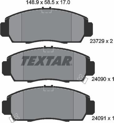 Textar 2372901 - Гальмівні колодки, дискові гальма avtolavka.club