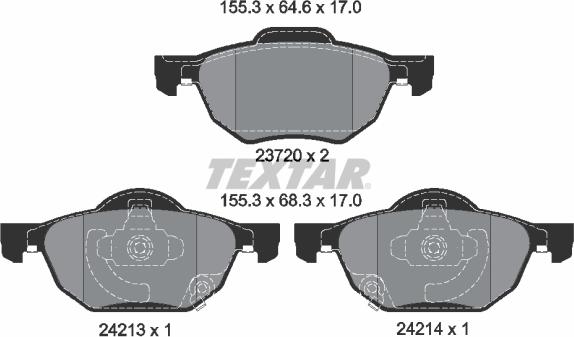 Textar 2372001 - Гальмівні колодки, дискові гальма avtolavka.club