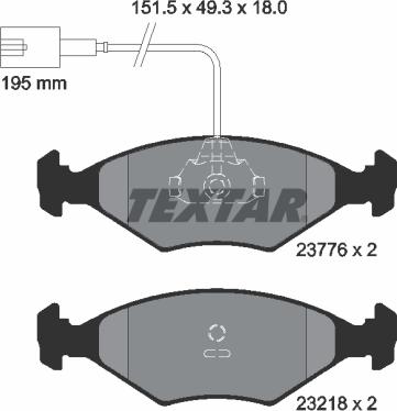 Textar 2377601 - Гальмівні колодки, дискові гальма avtolavka.club