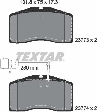 Textar 2377301 - Гальмівні колодки, дискові гальма avtolavka.club