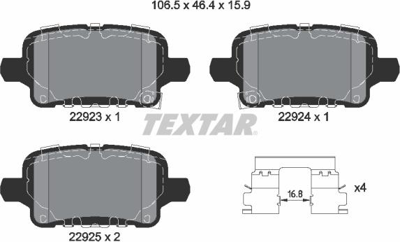 Textar 2292301 - Гальмівні колодки, дискові гальма avtolavka.club