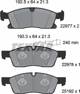 Textar 2297701 - Гальмівні колодки, дискові гальма avtolavka.club