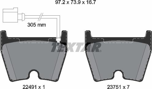 Textar 2249101 - Гальмівні колодки, дискові гальма avtolavka.club