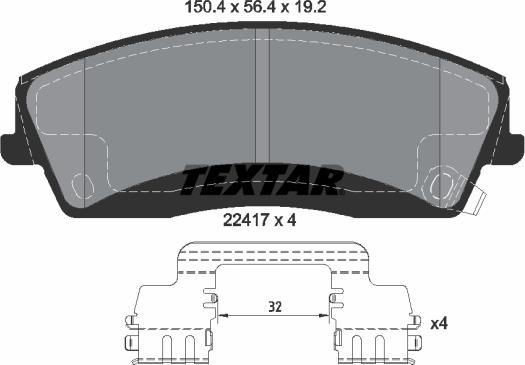 Textar 2241701 - Гальмівні колодки, дискові гальма avtolavka.club