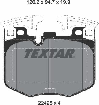 Textar 2242501 - Гальмівні колодки, дискові гальма avtolavka.club