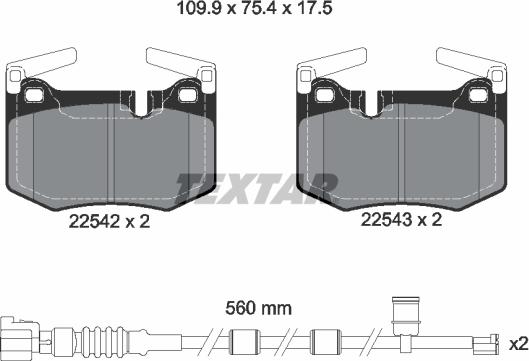 Textar 2254201 - Гальмівні колодки, дискові гальма avtolavka.club