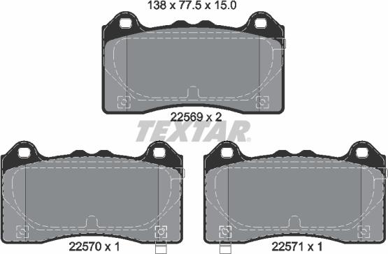 Textar 2256901 - Гальмівні колодки, дискові гальма avtolavka.club