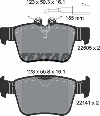 Textar 2260503 - Гальмівні колодки, дискові гальма avtolavka.club