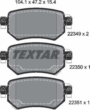 Textar 2234901 - Гальмівні колодки, дискові гальма avtolavka.club