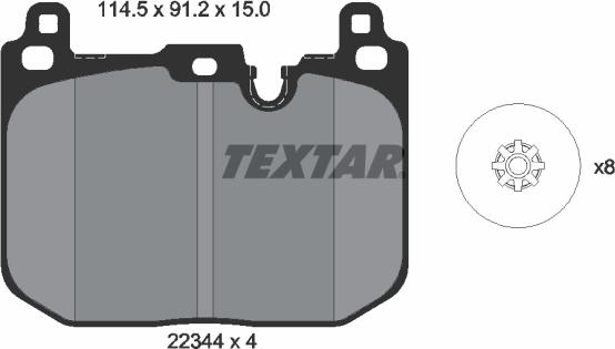 Textar 2234401 - Гальмівні колодки, дискові гальма avtolavka.club