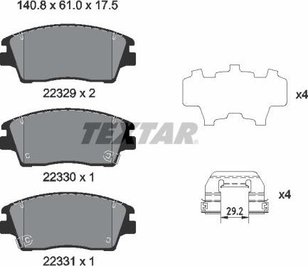 Textar 2232901 - Гальмівні колодки, дискові гальма avtolavka.club