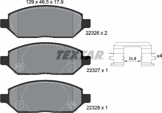 Textar 2232601 - Гальмівні колодки, дискові гальма avtolavka.club