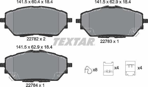 Textar 2278201 - Гальмівні колодки, дискові гальма avtolavka.club