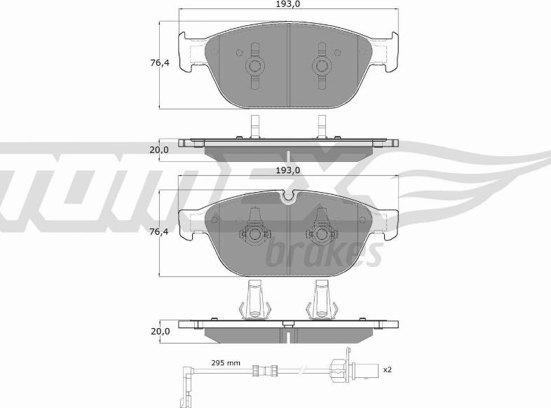 TOMEX brakes TX 19-40 - Гальмівні колодки, дискові гальма avtolavka.club