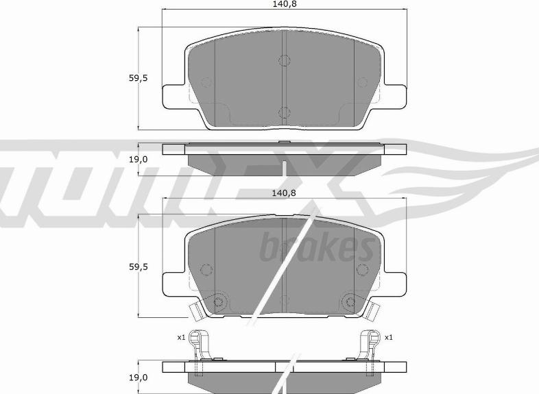 TOMEX brakes TX 19-55 - Гальмівні колодки, дискові гальма avtolavka.club