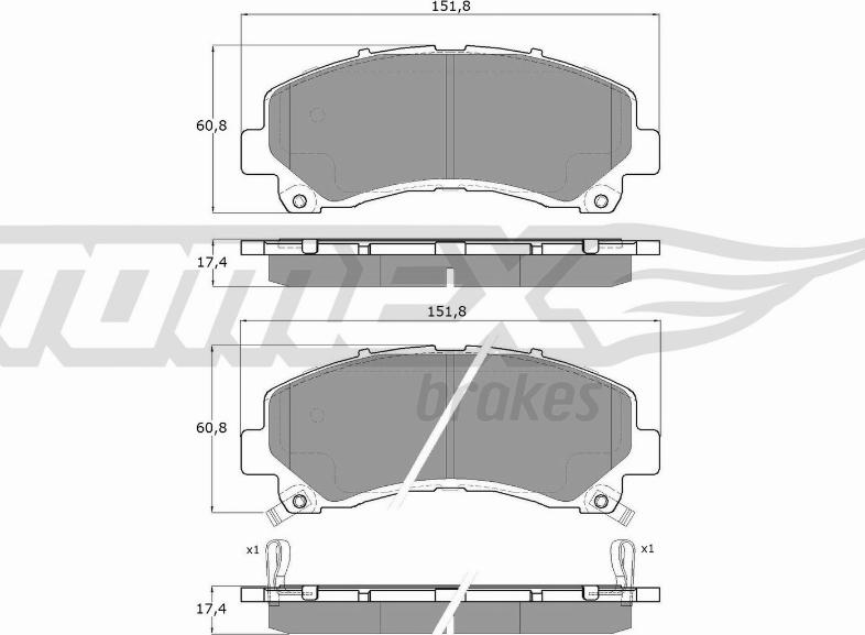 TOMEX brakes TX 19-00 - Гальмівні колодки, дискові гальма avtolavka.club