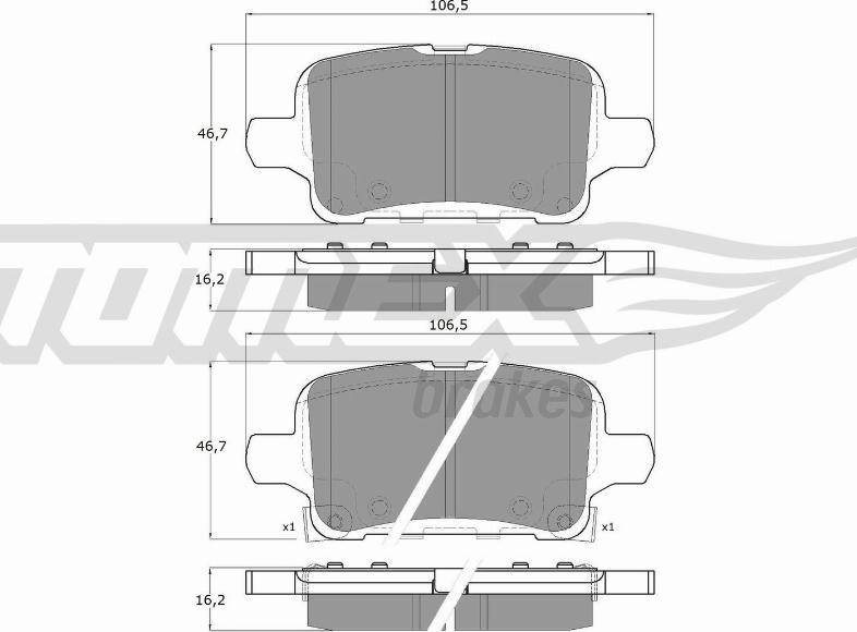 TOMEX brakes TX 19-11 - Гальмівні колодки, дискові гальма avtolavka.club