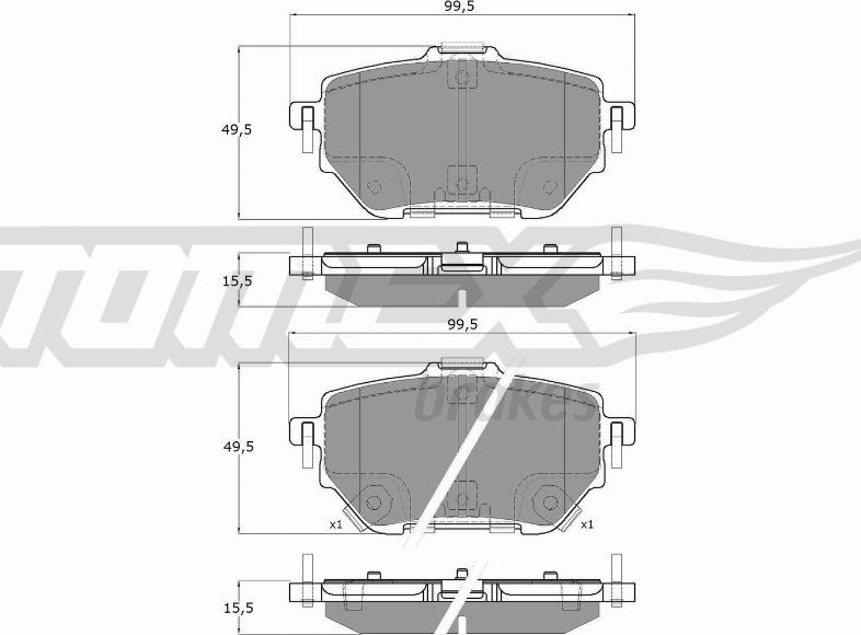 TOMEX brakes TX 19-84 - Гальмівні колодки, дискові гальма avtolavka.club