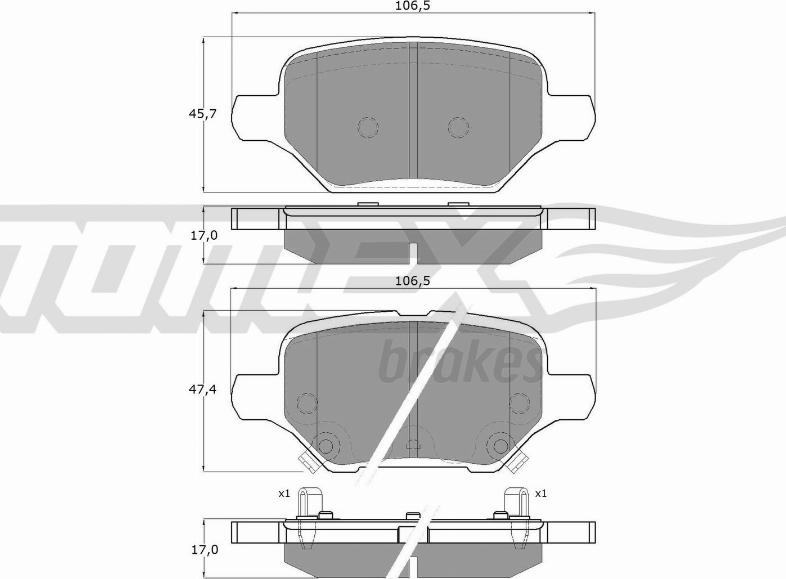 TOMEX brakes TX 19-80 - Гальмівні колодки, дискові гальма avtolavka.club