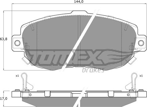 TOMEX brakes TX 19-34 - Гальмівні колодки, дискові гальма avtolavka.club