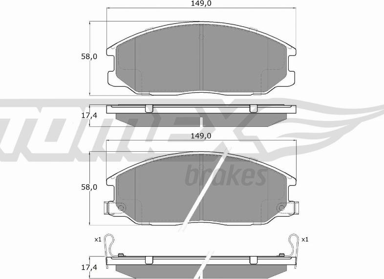 TOMEX brakes TX 14-54 - Гальмівні колодки, дискові гальма avtolavka.club