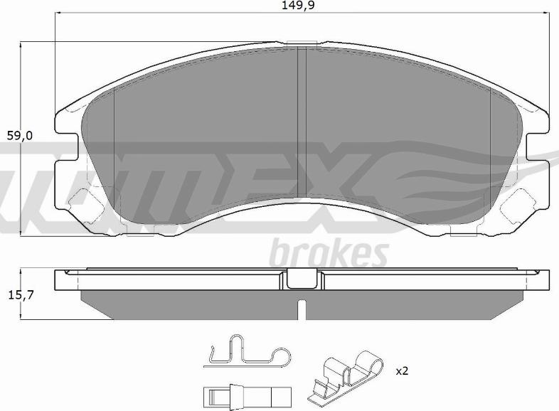 TOMEX brakes TX 14-60 - Гальмівні колодки, дискові гальма avtolavka.club