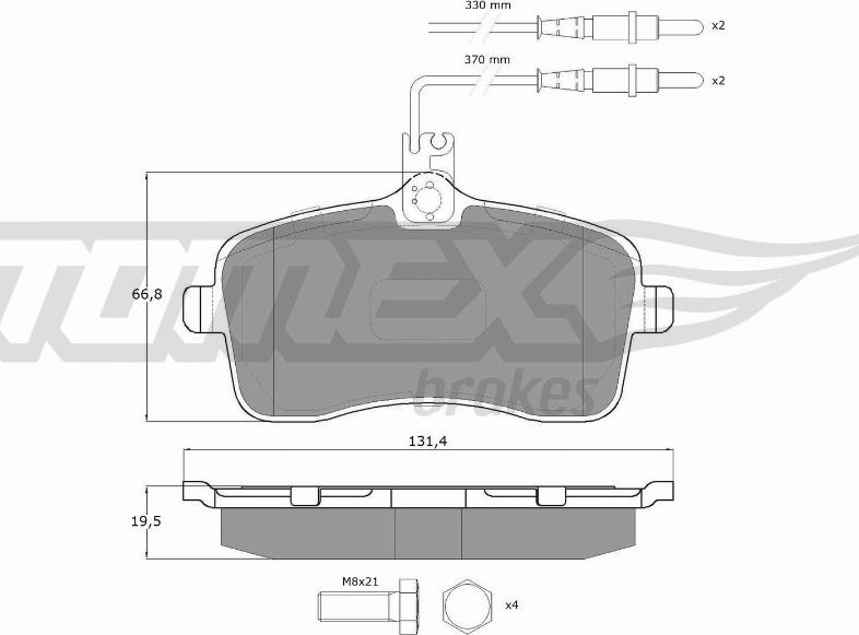 TOMEX brakes TX 14-67 - Гальмівні колодки, дискові гальма avtolavka.club