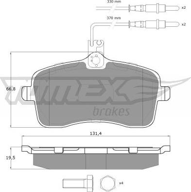 TOMEX brakes TX 14-67 - Гальмівні колодки, дискові гальма avtolavka.club