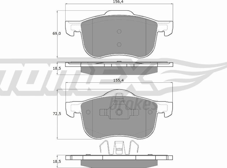 TOMEX brakes TX 14-04 - Гальмівні колодки, дискові гальма avtolavka.club