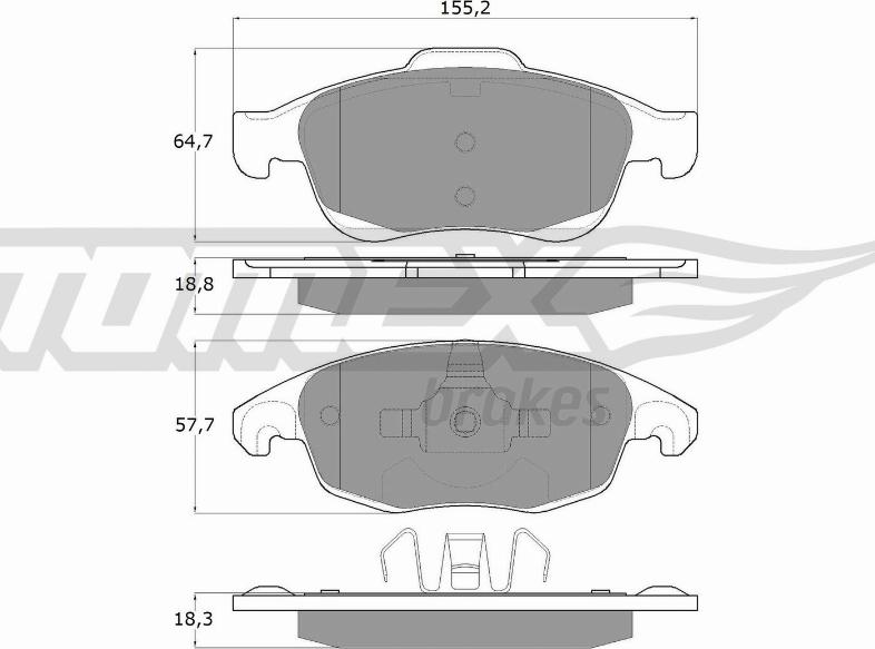 TOMEX brakes TX 14-84 - Гальмівні колодки, дискові гальма avtolavka.club