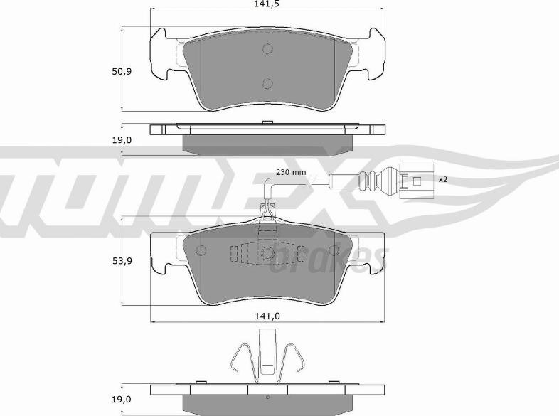 TOMEX brakes TX 14-80 - Гальмівні колодки, дискові гальма avtolavka.club