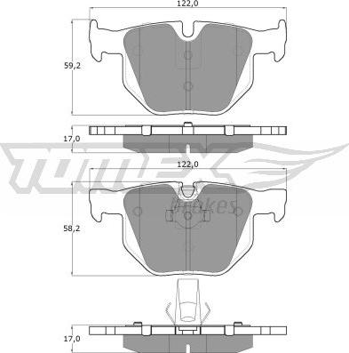 TOMEX brakes TX 14-81 - Гальмівні колодки, дискові гальма avtolavka.club