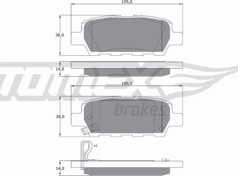 TOMEX brakes TX 14-21 - Гальмівні колодки, дискові гальма avtolavka.club