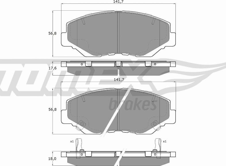 TOMEX brakes TX 15-58 - Гальмівні колодки, дискові гальма avtolavka.club