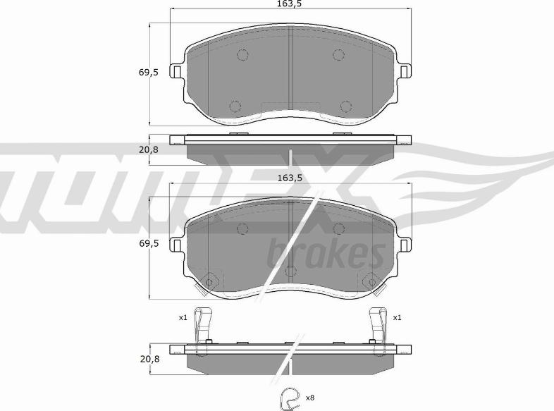 TOMEX brakes TX 15-65 - Гальмівні колодки, дискові гальма avtolavka.club